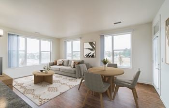Luxury vinyl plank flooring plus plush carpeting in bedrooms